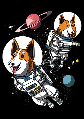 Space Corgi Dog Astronauts