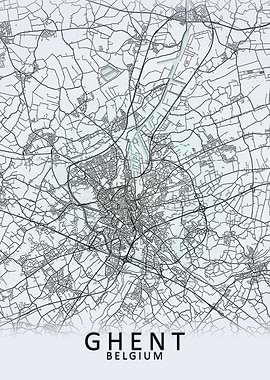 Ghent Belgium City Map