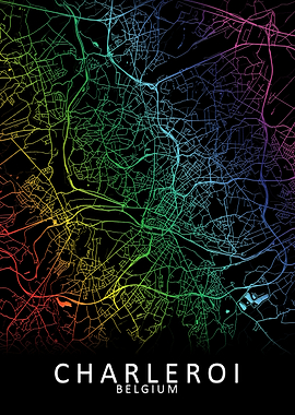 Charleroi Belgium City Map