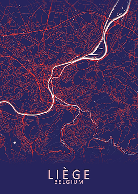 Liege Belgium City Map