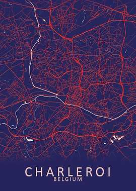 Charleroi Belgium City Map