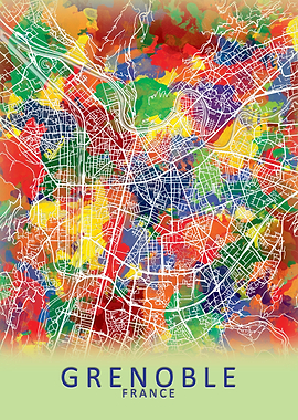 Grenoble France City Map