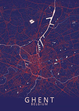 Ghent Belgium City Map