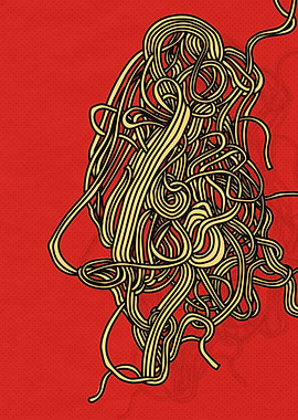 Spaghetti on Red