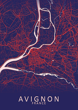 Avignon France City Map