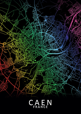 Caen France City Map