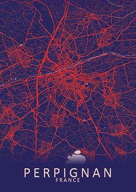 Perpignan France City Map