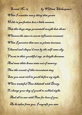 Sonnet 15 by Shakespeare