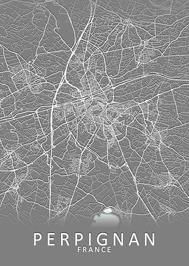 Perpignan France City Map