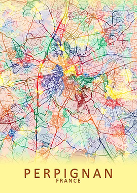 Perpignan France City Map