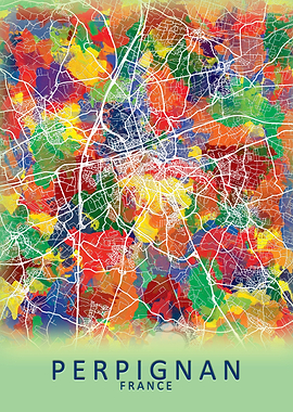 Perpignan France City Map