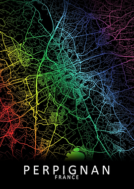 Perpignan France City Map