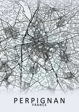 Perpignan France City Map