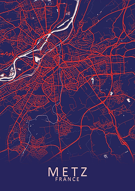 Metz France City Map