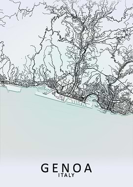 Genoa Italy City Map