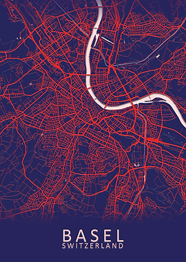 Basel Switzerland City Map