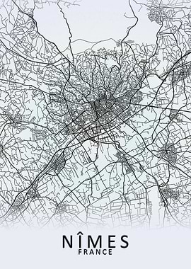 Nimes France City Map