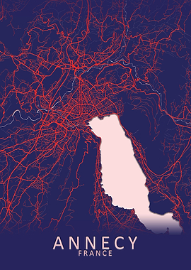 Annecy France City Map