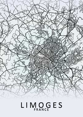 Limoges France City Map