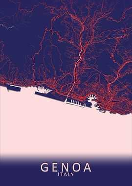 Genoa Italy City Map