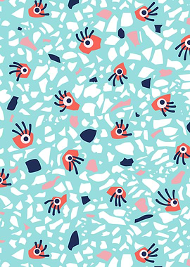 Terrazzo Pattern With Eyes