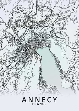Annecy France City Map