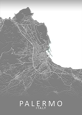 Palermo Italy City Map