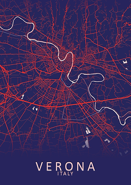 Verona Italy City Map