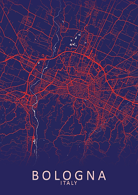 Bologna Italy City Map
