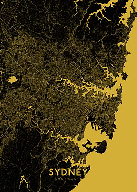 Sydney map gold