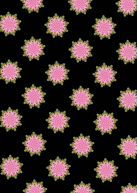stylized pink snowflake