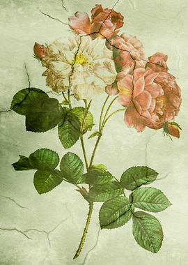 Vintage Shabby Chic Peony