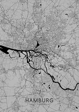 Hamburg map BW
