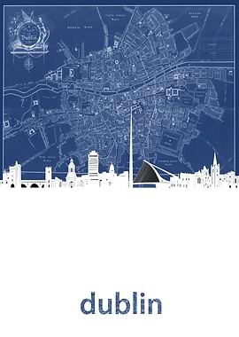 dublin skyline blue