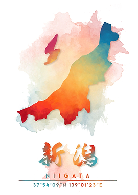 Niigata Watercolor Map
