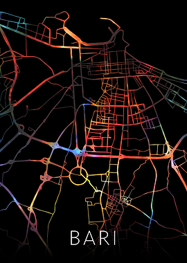 Bari Italy City Street Map