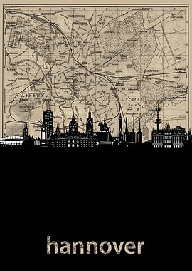 hannover skyline sepia