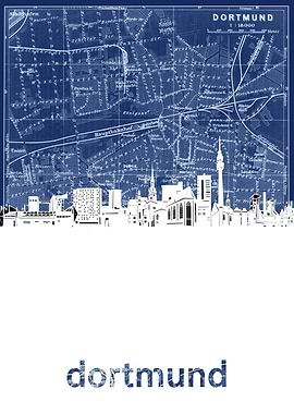 dortmund skyline blue