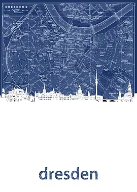 dresden skyline blue