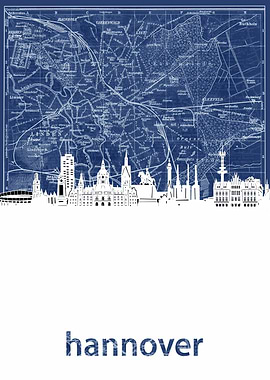 hannover skyline blue