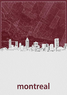 montreal skyline red