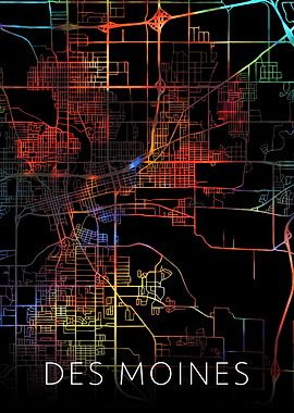 Des Moines Iowa Watercolor
