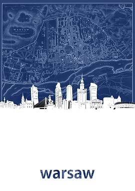 warsaw skyline blue