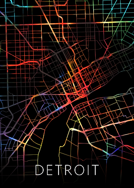 Detroit Michigan City Map