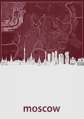 moscow skyline red