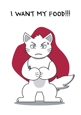 Cat Angry Want For Food