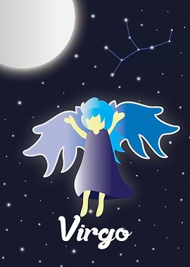 Virgo Zodiac Flat Design