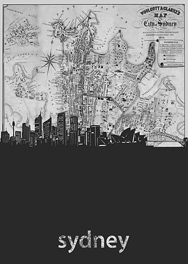 sydney skyline grey