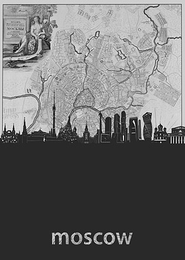 moscow skyline grey