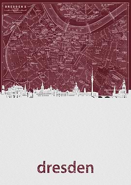 dresden skyline red